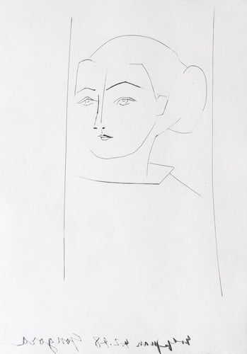 Head of a woman wearing her hair in a chignon