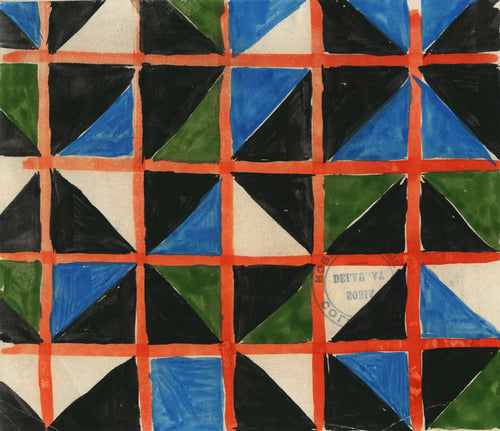 Design 1445 - Black, White, Blue and Green Triangles