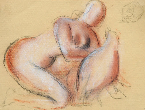 Crouching Nude with Bird