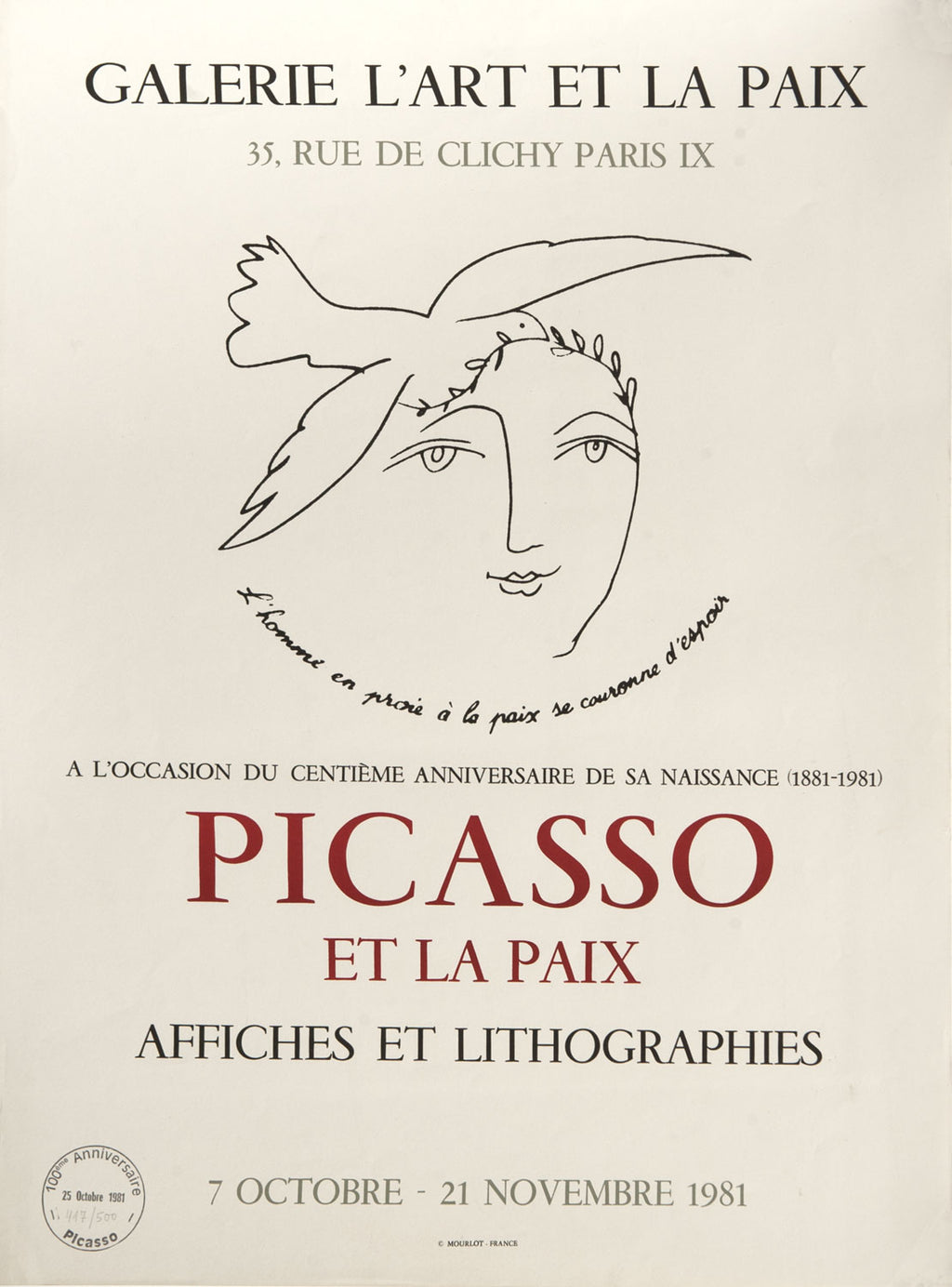 Picasso et la Paix Affiches et Lithographies