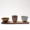 Set of Three Cups With Wooden Tray