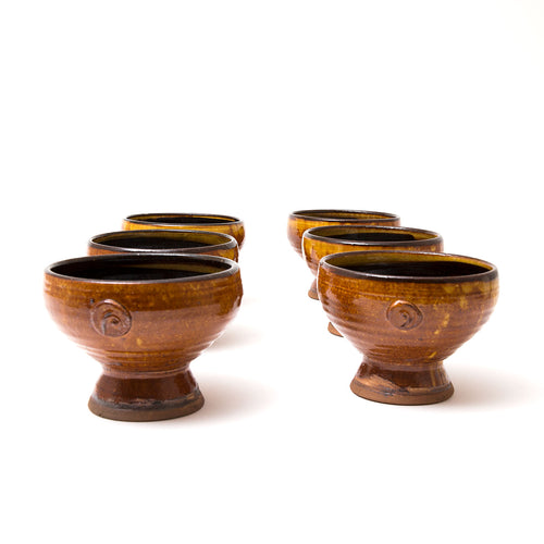 Set of Six Soup Bowls with Stem
