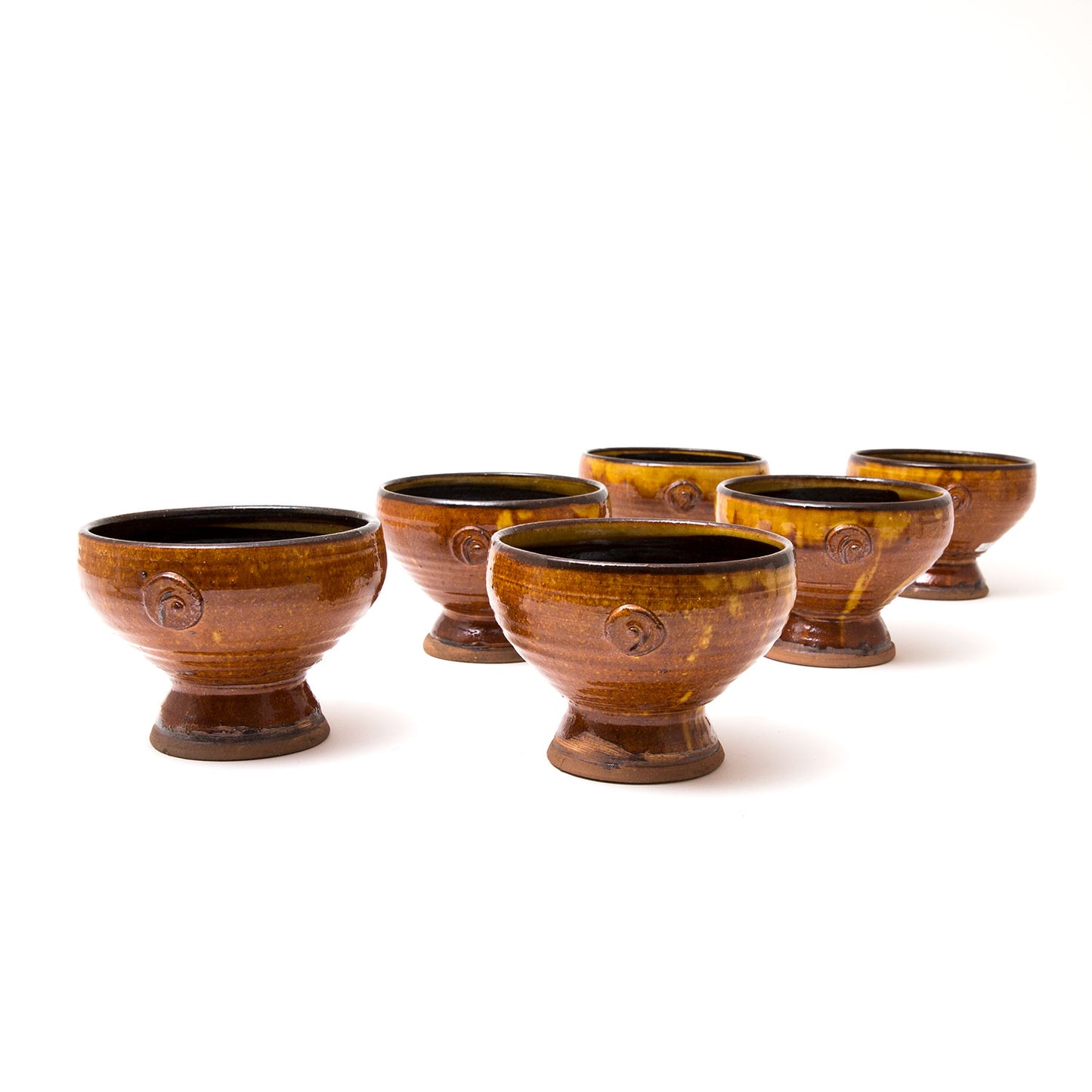 Set of Six Soup Bowls with Stem