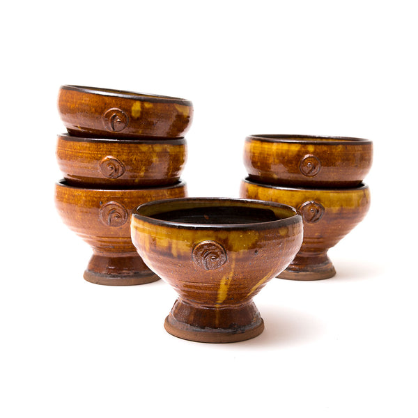 Set of Six Soup Bowls with Stem
