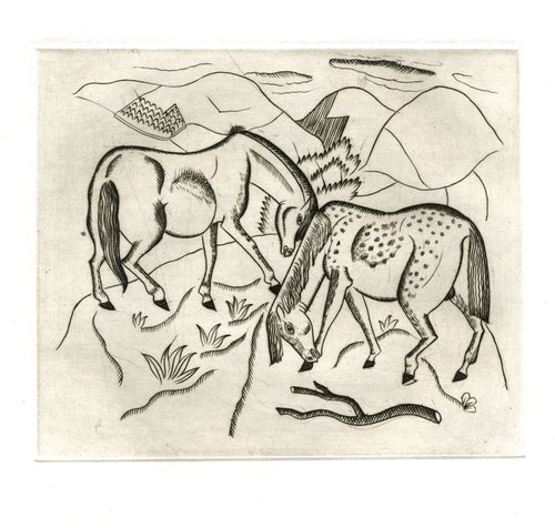 The Lancers (Ponies on a Hill-Slope)