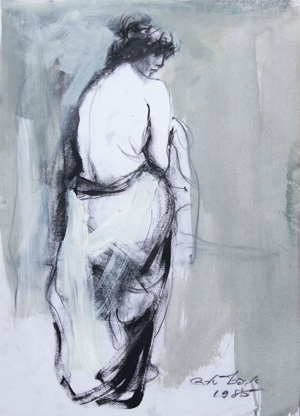Standing Nude with Draped Cloth