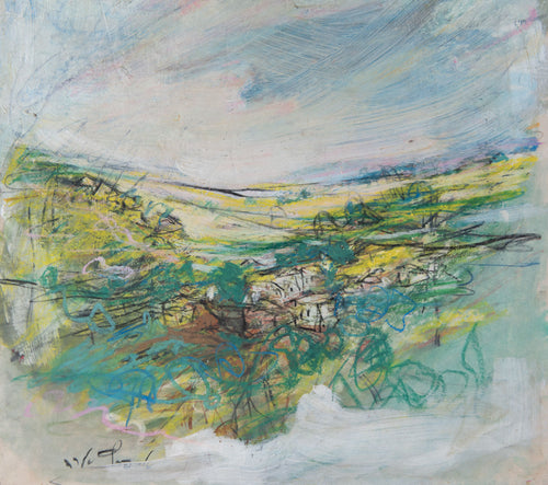 Village under a Pink Sky