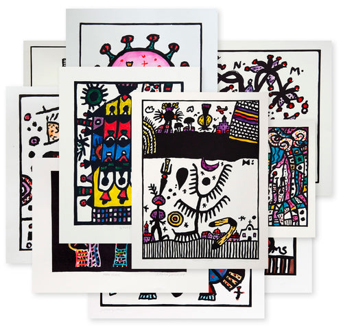 Woodcut Improvisations set of 10