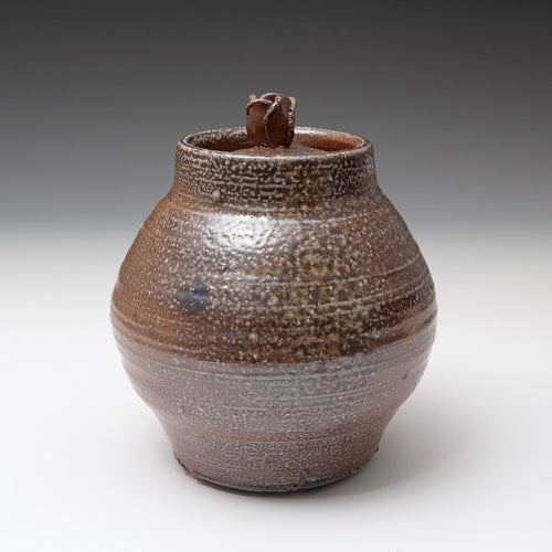 Large Lidded Jar with Flower Lid