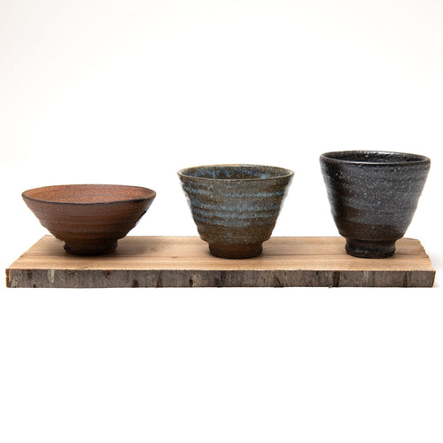 Set of Small Cups with Wooden Board