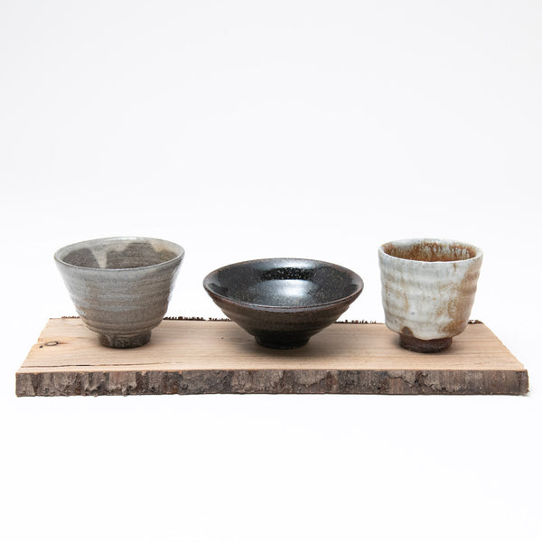 Set of Small Cups with Wooden Board