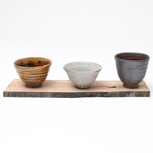 Set of Small Cups with Wooden Board