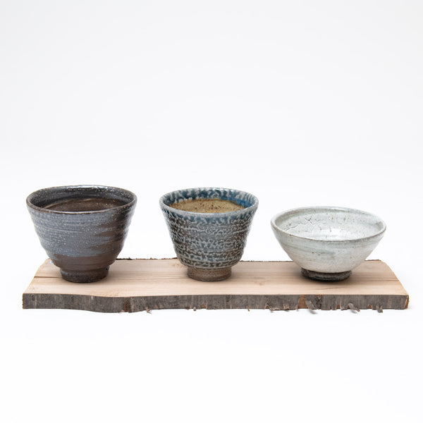 Set of Small Cups with Wooden Board