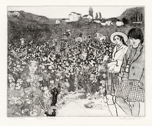 Grape Harvest with Girls Resting