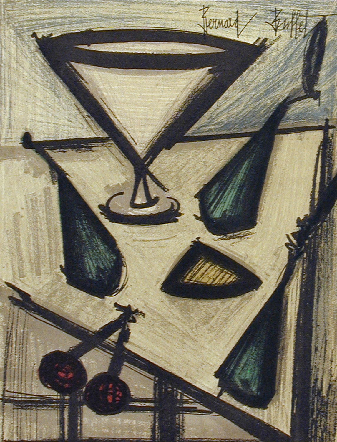 ベルナール・ビュッフェ「Nature morte aux poissons」