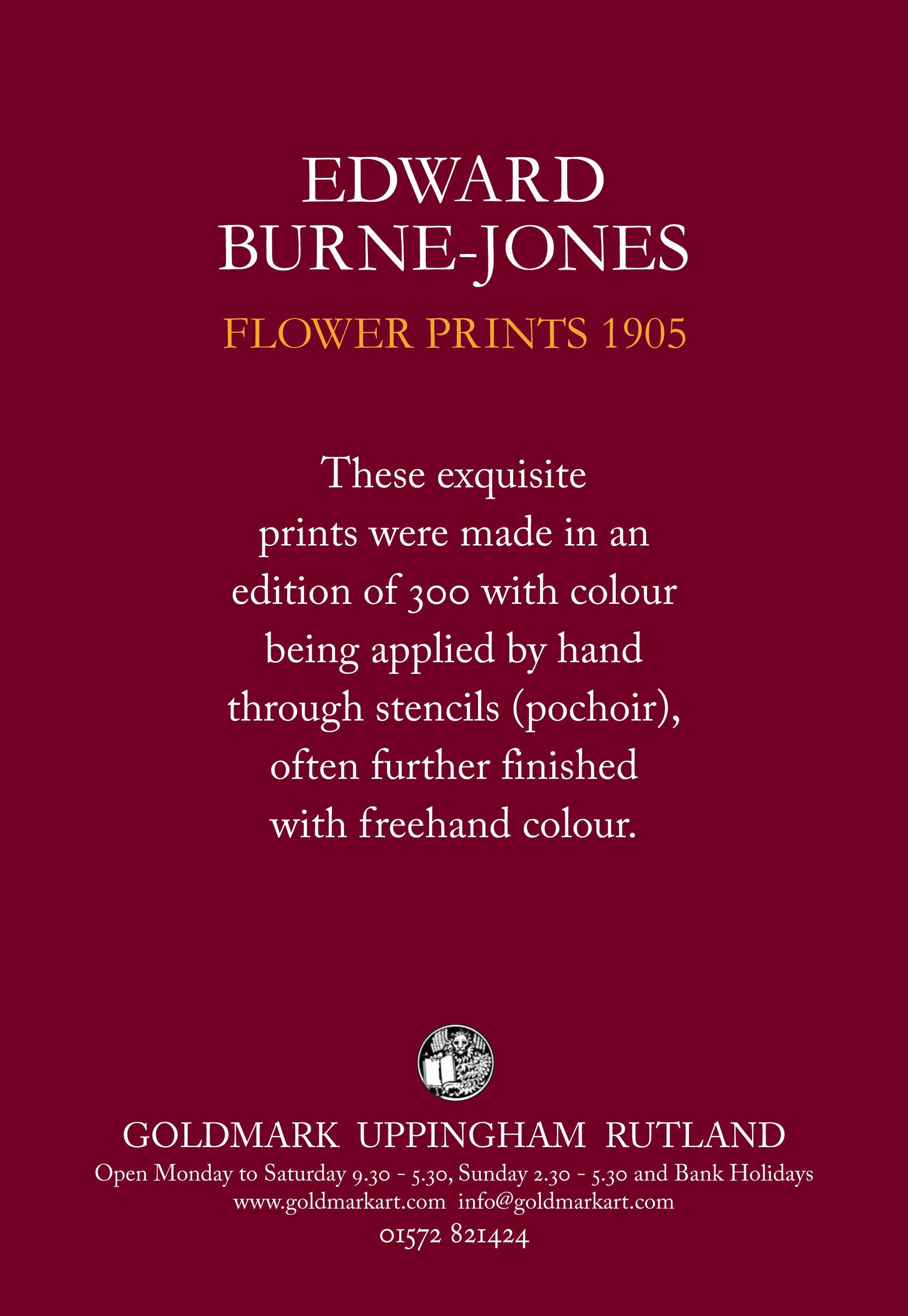 Edward Burne-Jones - Flower Prints 1905 Catalogue – Goldmark