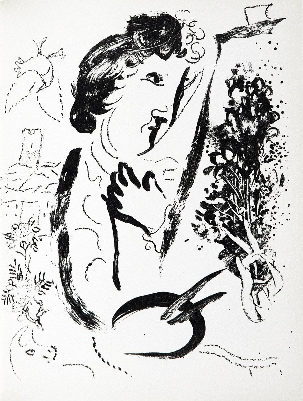 In front of the picture