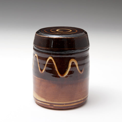 Small Flat Lidded Store Jar