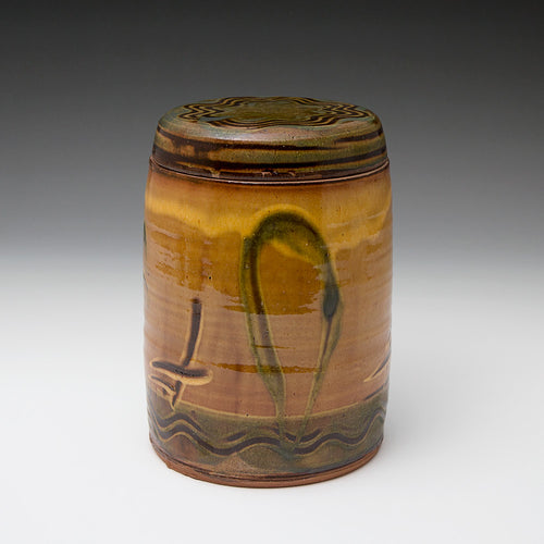 Flat Lidded Store Jar