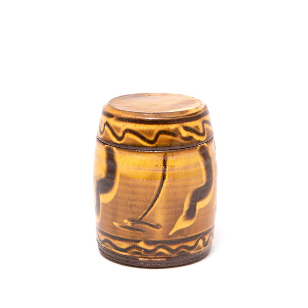 Small Flat Lidded Store Jar