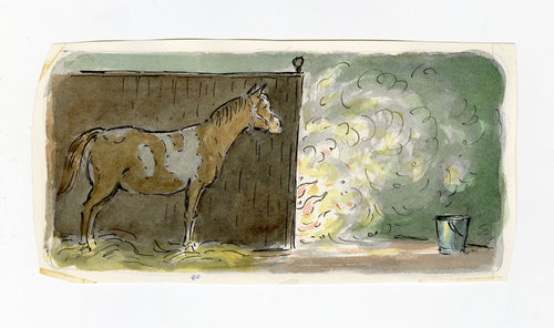 He woke and a real fire was there...