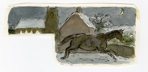 That night when everyone was asleep Toby kicked a hole in his stable door and stole away.