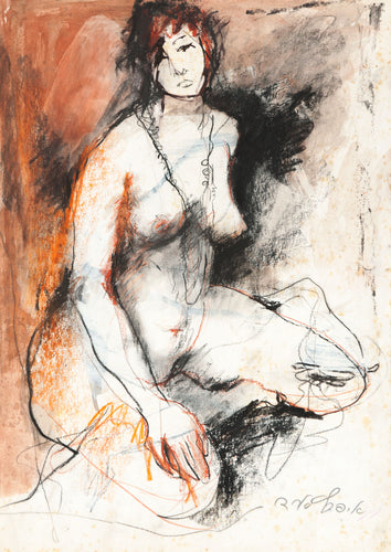 Kneeling Nude with Necklace