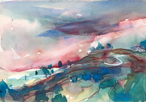 Red Sky Over the Hills