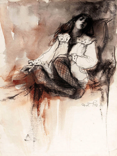 Girl in Fishnet Stockings