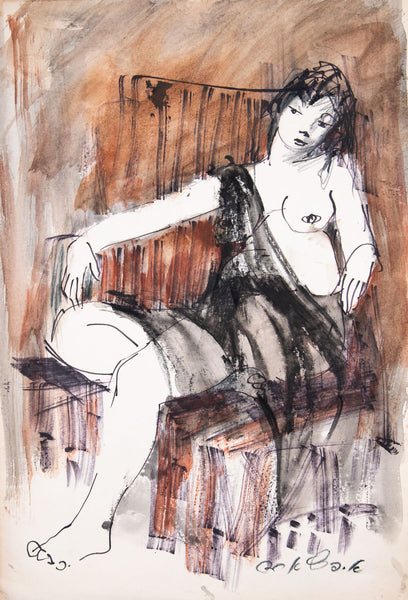 Seated Nude with Black Scarf