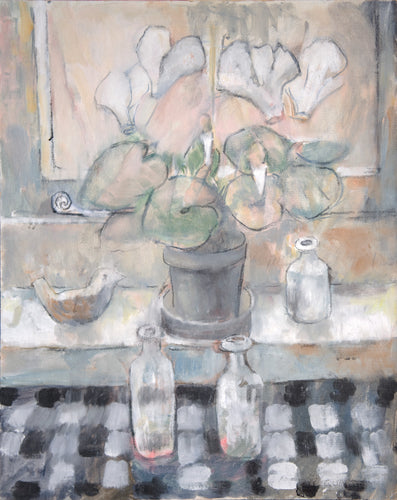 Cyclamen and Bottles
