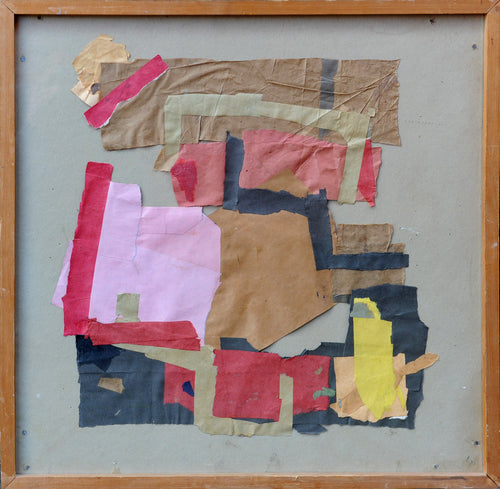 Pink Square, Brown, Red and Black Zig-Zag