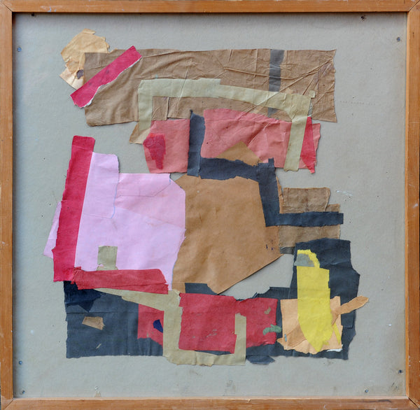 Pink Square, Brown, Red and Black Zig-Zag