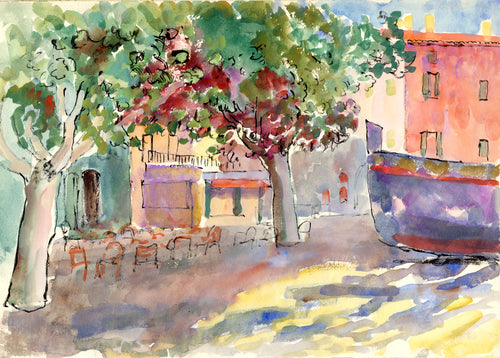 Street Scene with Trees