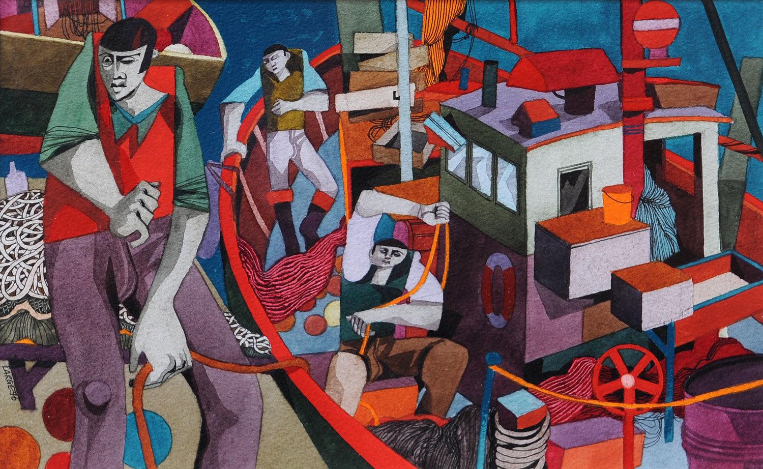 George Large Harbour Scene (Malta) – Goldmark