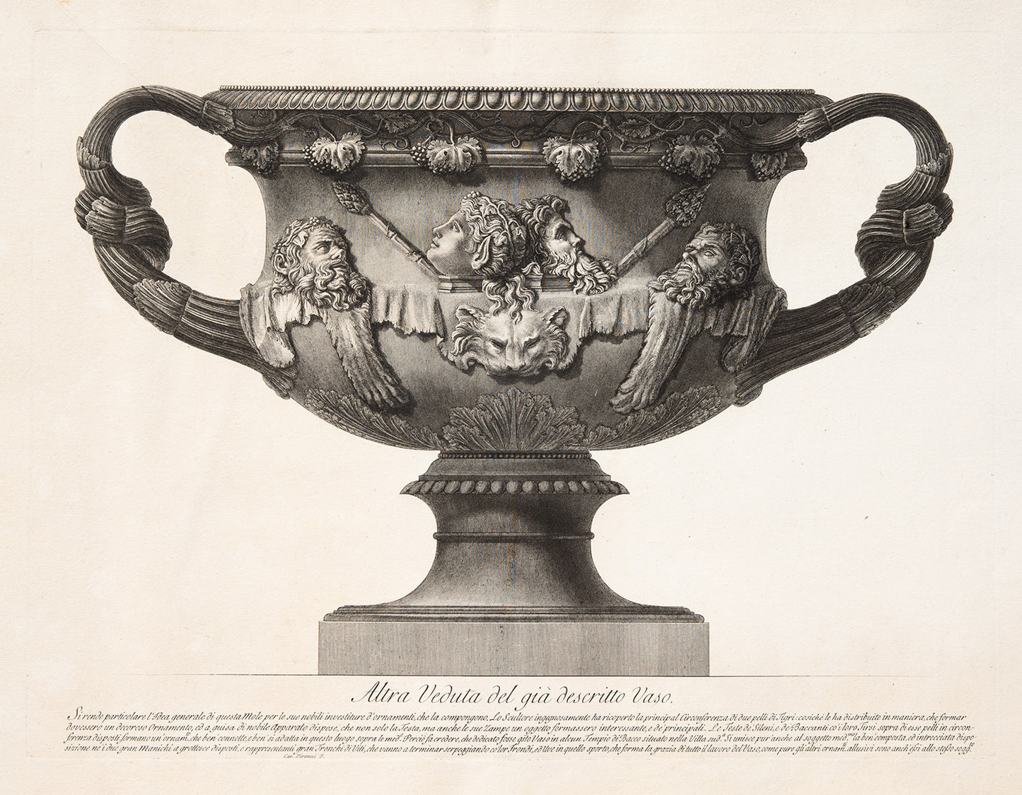 Large Vase found at the Pantanello, Hadrian's Villa, Tivoli, in 1770 (The "Warwick Vase") Front View