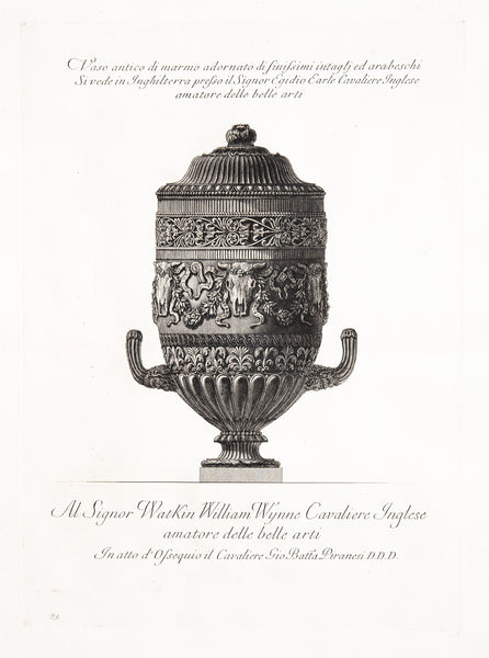 Marble vase with a frieze of bucrania.