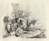 A Nymph With a Small Satyr and Two Goats