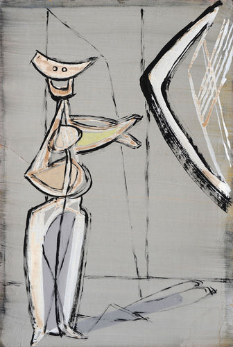 Abstract Figure in Grey Interior