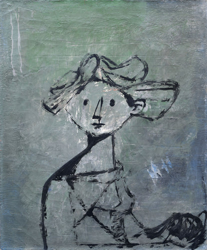 Portrait of a Girl, Green Background