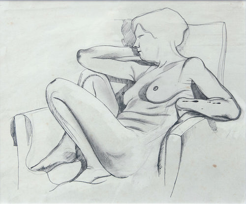 Nude in a Chair - Legs Up