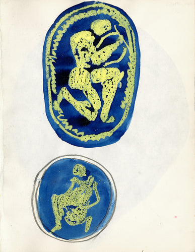 Crouching Studies in Blue