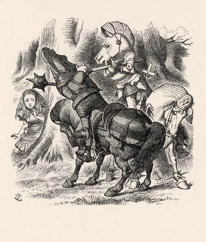 They began banging away at each other with such a fury that Alice got behind a tree ...