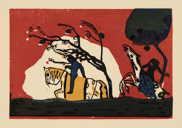 Wassily Kandinsky Zwei Reiter Vor Rot – Goldmark