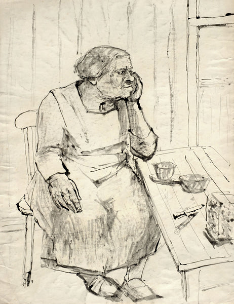 Woman Sitting at Table