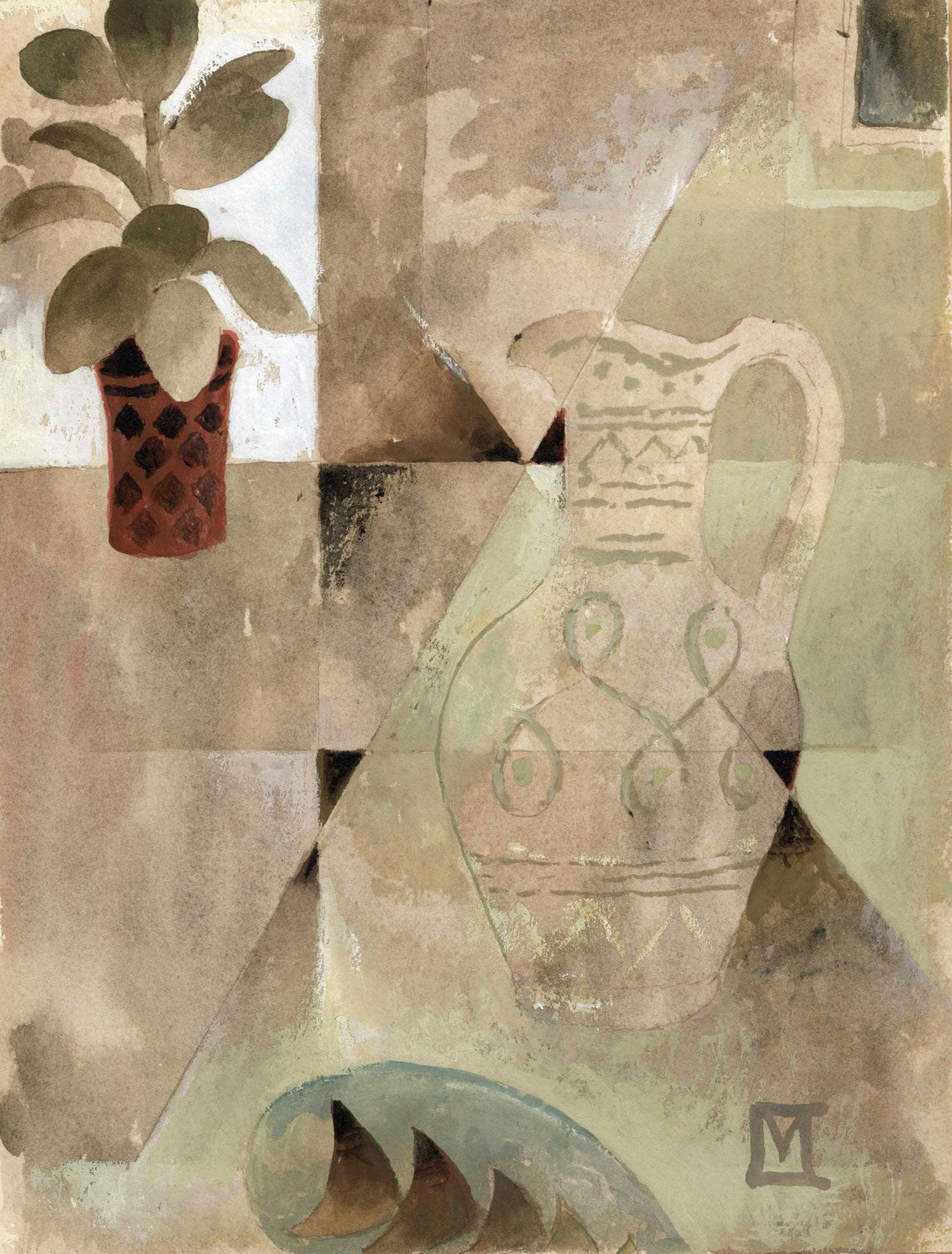Still Life - Jug with House Plant