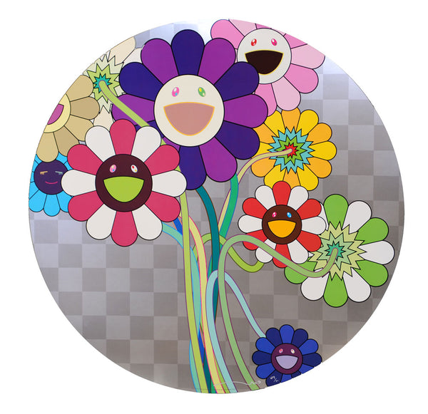 Takashi Murakami Purple Flowers in a Bouquet – Goldmark