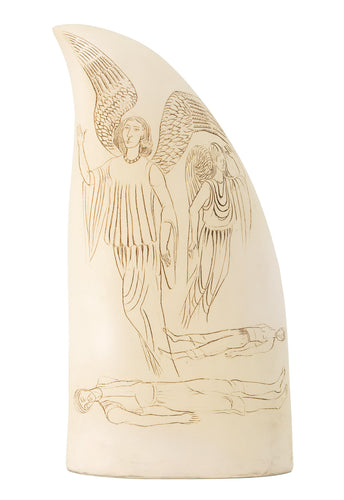 A man all light, a seraph-man, On every corse there stood