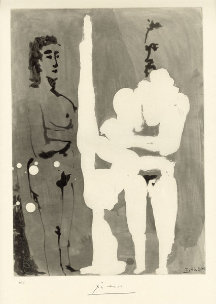 Peintre Debout a Son Chevalet, Avec un Modele