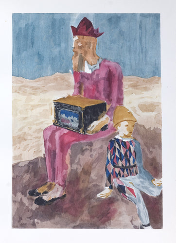 Saltimbanco seduto con Ragazzo